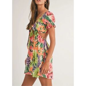 Sage Floral Multicolor Drawstring Top